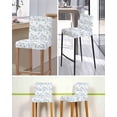 thumbnail image 5 of Blue Flower Bar Stool Covers Set of 6, Sage Green Eucalyptus Leaf Farmhouse Country Stretch Washable Bar Chair Covers with Backs, Removable Pub Counter Height Chair Cover for Kitchen Dining Room Cafe, 5 of 7