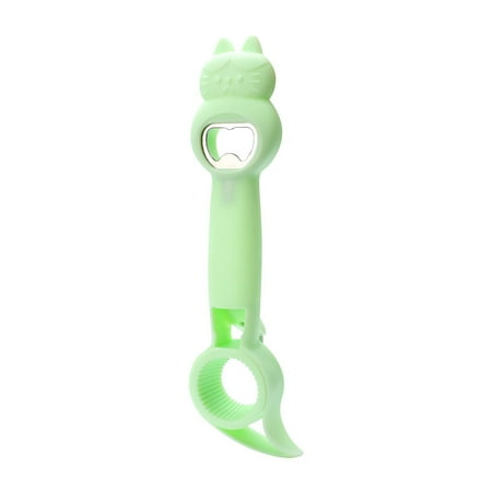 

YiBai 4 In 1 Manual Lid Remover Multifunctional Bottle Opener Kitchen Accessories Home Kitchen Screw Cap Can Opener Green