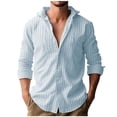 thumbnail image 2 of HAOTAGS Men's Button Down Shirts, Casual Plaid Shirts Long Sleeve Fall Winter Tops Blue 2XL, 2 of 9