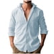 thumbnail image 2 of pstuiky manga larga de hombre, Camisa de manga larga a cuadros con botones para hombre, chaqueta informal y moderna con solapa. Camisa de manga larga para hombre. camisetas de hombre xxl, 2 of 8