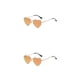 thumbnail image 1 of Sonducket Gafas de sol en forma de corazón Marco de metal dorado y lentes Tac para protección solar elegante Gafas de sol reflectantes rojas rojo reflectante 2Conjunto, 1 of 6