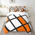 thumbnail image 2 of Erosebridal Geometry Buffalo Print Bed in a Bag King Size,Modern Design Bed Set,Orange White Bedding King Size,Breathable Bedroom Decor Reversible,7 Pieces, 2 of 6