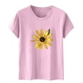 thumbnail image 5 of Sale Items Groceries T Shirts for Women Short Sleeve Summer Tops Floral Graphic Tees Casual Tunic Cute T-Shirt Loose Fit Crew Neck Blouses Plus Size Basic Shirts Past Orders Tracking My Recent Order, 5 of 5