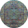 thumbnail image 1 of Ahgly Company Indoor Round Oriental Light Blue Industrial Area Rugs, 5' Round, 1 of 4