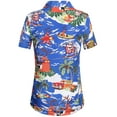 thumbnail image 2 of SSLR Women Santa Claus Ugly Hawaiian Christmas Shirts Tropical Aloha Beach Shirt Button Down Shirts, 2 of 8