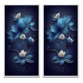 thumbnail image 2 of Designart "Chinese Blue and White Floral Pattern I" Floral Framed Wall Art Set Of 2 - Traditional Blue Framed Canvas Set For Living Room Decor, 2 of 6