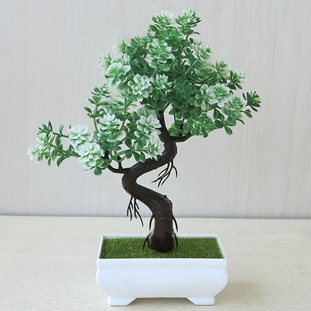 AkoaDa Bonsai Tree In Square Pot Artificial Plant Office Home Tabletop