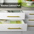 thumbnail image 4 of Goldenwarm 25 Pack Brushed Brass Gold Cabinet Pulls Cupboard Handles Dresser Drawer Handles Kitchen Cabinet Hardware 3 inch Hole Centers, 4 of 6