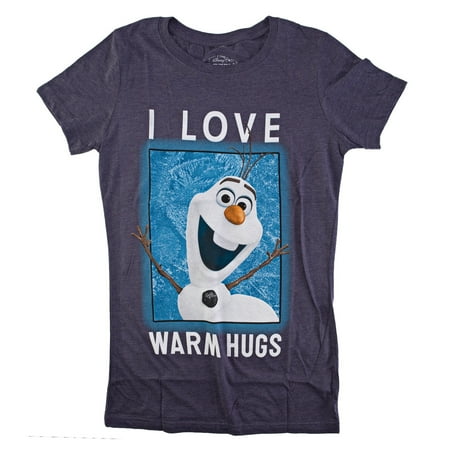 Disney Frozen Olaf I Love Warm Hugs Juniors Blue T-Shirt | S