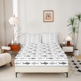 thumbnail image 2 of Manfei Simple Shark Fitted Sheet Queen, Abstract Stripe Bedding, Gray, 3-Piece, 1 Fitted Sheet and 2 Pillowcases, 2 of 6