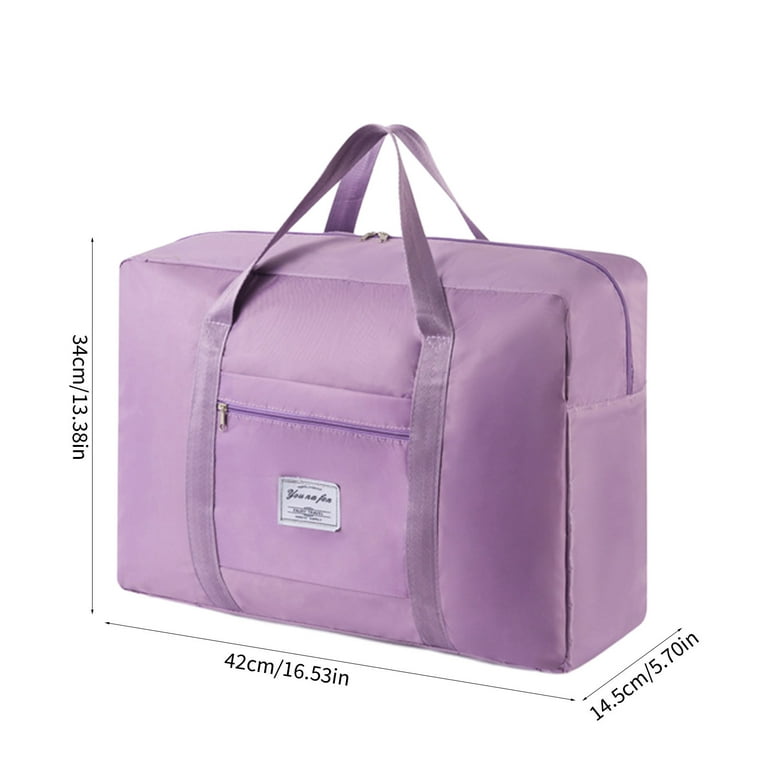 Foldable Travel Duffel Bag for Women Girls, Purple Tote Carry