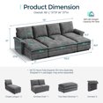 thumbnail image 3 of Linsy Home Modular Sectional Cloud Sofa, 4 Seat Sofa Bed with Movable & Versatile Ottoman, Dark Gray, 3 of 10