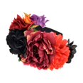 thumbnail image 1 of Corona de flores de rosas Vividsun Corona floral del Día de los Muertos (negro rojo naranja), 1 of 2