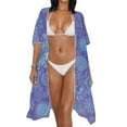 thumbnail image 3 of DISNIMO Mandala Flower Print Women's Swimsuit Cover Up Beach Casual Cardigan Bathing Suit Coverup Summer Loose Half Sleeve Bikini Cover Ups, 3 of 6