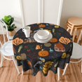 thumbnail image 4 of Halloween Table Cloth Round Table Cover Wrinkle Resistant Waterproof Tablecloth 60 Inch Washable for Kitchen Party Picnic Pumpkin4, 4 of 6