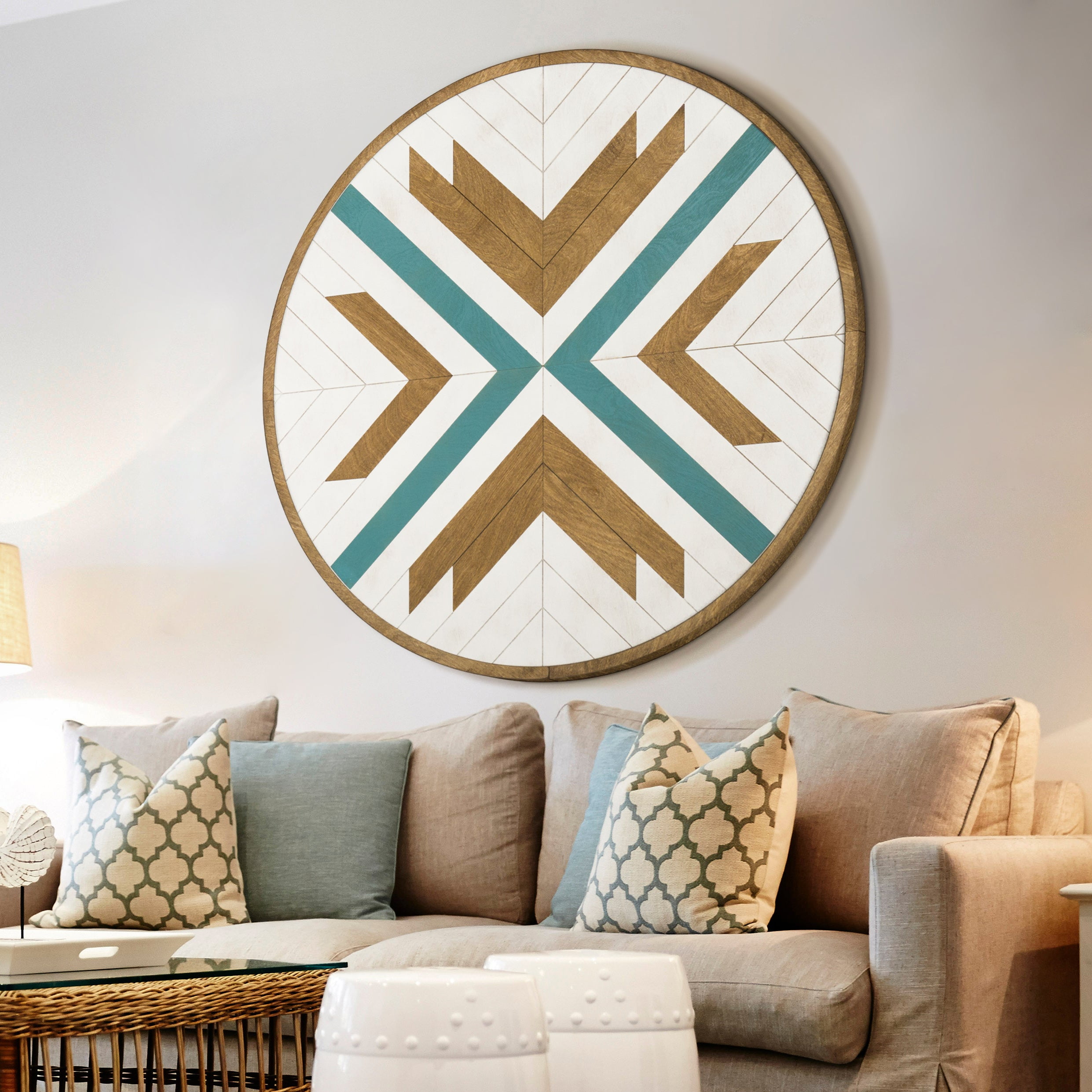 Round Wood Wall Decor Hanging Large Geometric Wood Wall Art