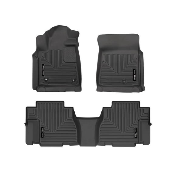 Husky Liners 95101 Weatherbeater Floor Mats Fit 2012-2022 Toyota Sequoia excl. Platinum Front/2nd Row Liners 3pc Black