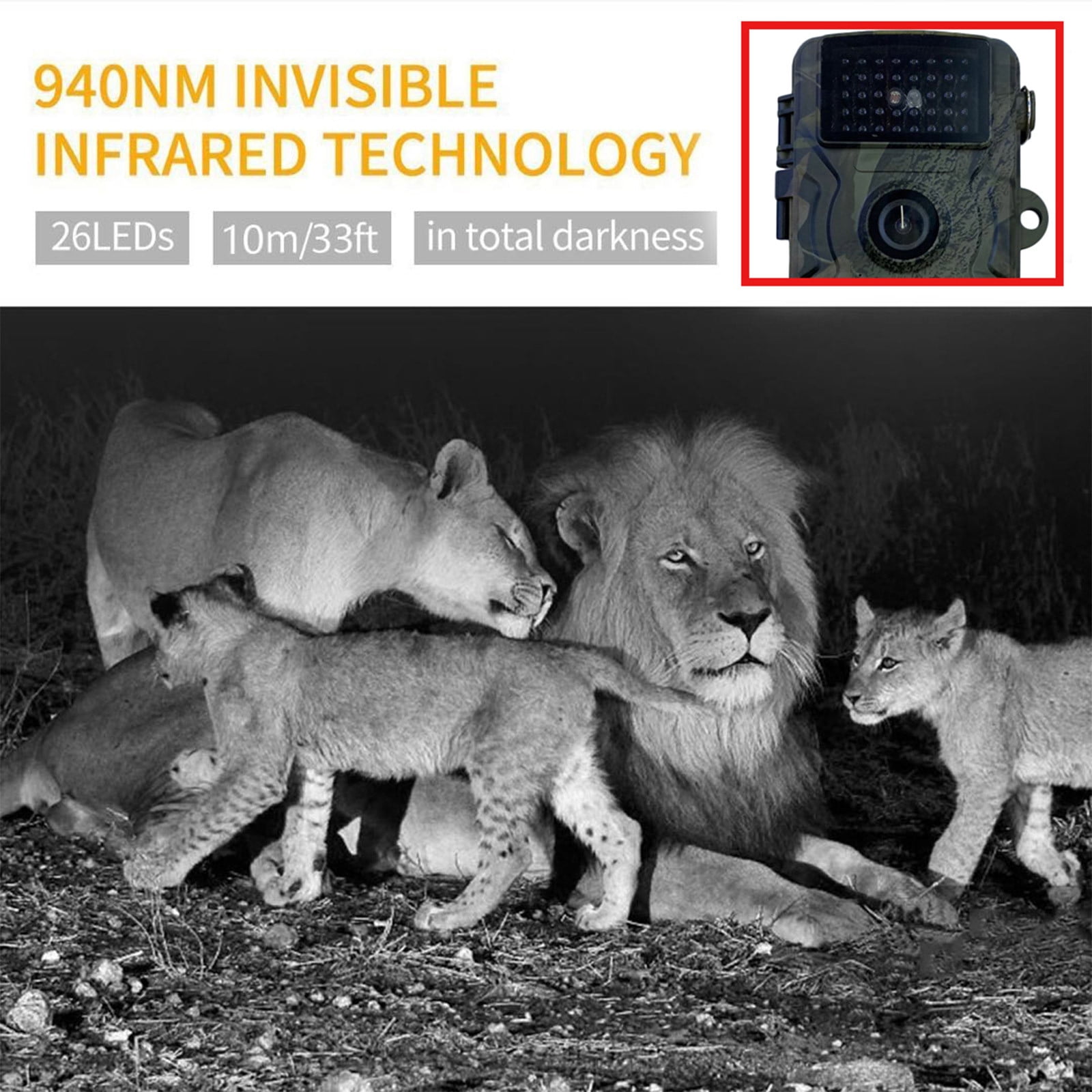 FNYOXU Outdoor Tracking and Recording Camera Scientific Research Orchard Villa Monitoring Camera PIR Infrared Night Vision Fish Pond Farm Monitoring Antitheft Camera