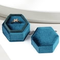 thumbnail image 1 of Caja de anillo de Boda Yinane de terciopelo Rojo, 1 of 5
