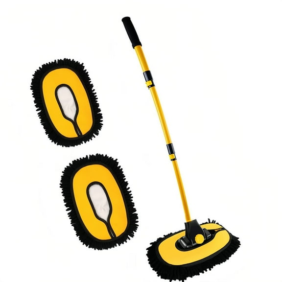 Upgrade Car Wash Brush Mop with Long Handle,Microfiber Mitt Car Cleaning Supplies Kit Car Wash Kit Tools Accessories