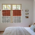 thumbnail image 3 of Brown Striped Tier Curtains 54 Inch Length, Farmhouse Stripes Modern Abstract Art Cafe Short Curtains for Bathroom Over Sink, Small Kitchen Curtain Light Filtering Tiered Drapes 2 Panels 27.5"Wx54"L, 3 of 8