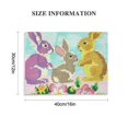 thumbnail image 3 of Orinice Rabbits Flower Cross Stitch Fine Art Aesthetic Poster Print Wall Painting for Decor 16x12in, 3 of 6