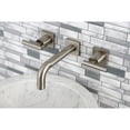 thumbnail image 2 of Kingston Brass KS6128CML Manhattan Double-Handle Wall Mount Bathroom Faucet, Brushed Nickel, 2 of 8