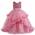 thumbnail image 2 of QISIWOLE Little Girl's Sequin Sleeveless Mesh Princess Dress Party Ball Gown for Wedding Party，4-14 Years, 2 of 9