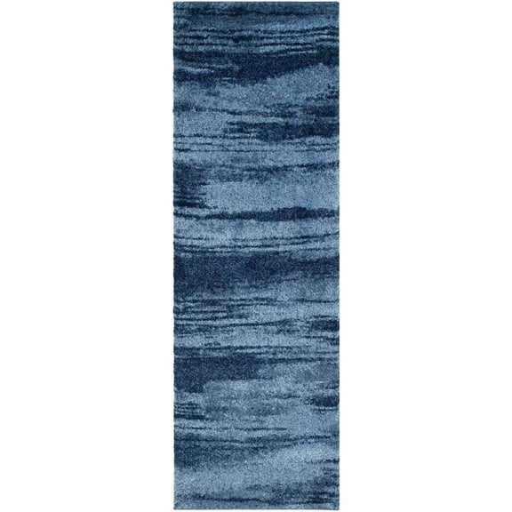 SAFAVIEH Retro Chantel Abstract Runner Rug, Light Blue/Blue, 2'3" x 7'