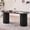 Round Base Black, variant on 70.9" Large Dining Table for 4, [Rounded Edges] [Fully Assembled Table Base] Modern Wood Kitchen Dinner Table, Easy Setup, Natural