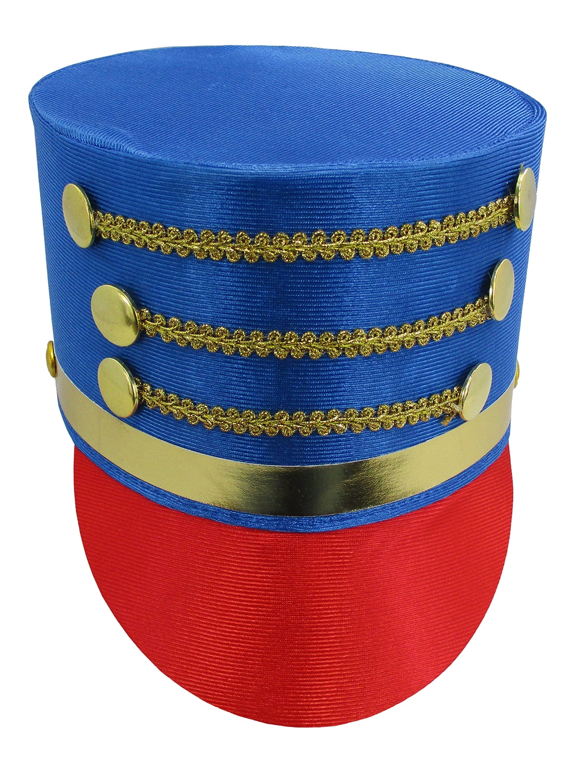 Adult Red Black & Gold Toy Soldier Majorette Hat Little Drummer Boy Fancy Dress 