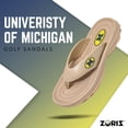 thumbnail image 3 of ZORIZ Collegiate Series Golf Sandals for Women and Men, Thong Flip Flops With Removable Spikes, Golf Footwear With Deeper Heel Cup and Higher Sidewalls, Tan, Michigan, Men’s 6/Women’s 8/, 3 of 7