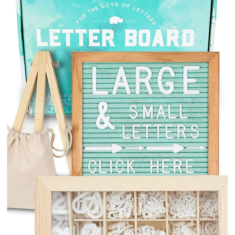 Felt Letter Board Message Board 10x10inch with Stand,Pre-cut&Sorted  ,Changeable Letters+Weeks &Months Cursive Words,Word board Sign board