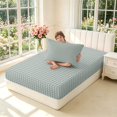 thumbnail image 4 of Manfei Classic Plaid Fitted Sheet Full,Vintage Check Bed Set,Gray Green,3-Piece,1 Fitted Sheet and 2 Pillowcases, 4 of 6