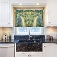 thumbnail image 5 of Yayeee Kitchen Curtains Tier Pair Light Filtering 27"x36" Rod Pocket Short Cafe Window Panel, Art Garden Scene, 5 of 7