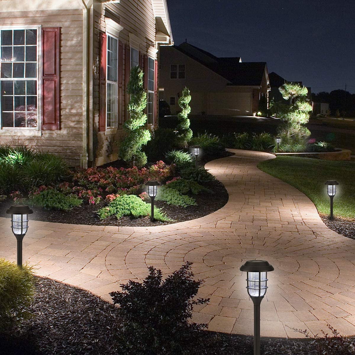 FKHouse Outdoor Solar Pathway Landsccape Lights Waterproof Led WalkwaySolar Lights 8-Pack