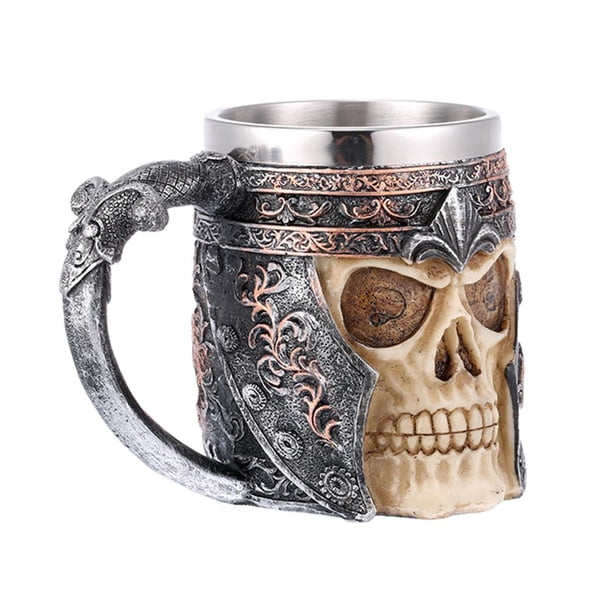 Taza De Almacenamiento Taza De Almacenamiento Copa De Vino De Resina, Copas De Cóctel Vintage, Copa De Vino De Cerveza (Calavera Samurai)