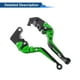 thumbnail image 5 of Palancas de freno y embrague cortas y largas únicas para Yamaha YZF R1 09-14, palanca de freno ajustable en 6 posiciones, aleación de aluminio, mango verde con extremo negro, 5 of 6