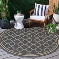 thumbnail image 2 of Safavieh Courtyard Alina Geometric Quatrefoil Indoor/Outdoor Area Rug, Anthracite/Beige, 4' x 4' Round, 2 of 13