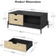 thumbnail image 2 of 4 - cajón y abiertos - almacenamiento estante 39 - pulgada rectangular moderno coffee mesa natural rattan cajones, almacenamiento estantes, LED lights, y a funky design your sala estar (negra..., 2 of 7