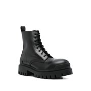 Balenciaga Black Leather Maxi Rubber Sole Boots Black (Men's)