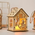 thumbnail image 5 of Christmas LED House Luminous Wooden Christmas Village Houses for Crafts Lighted Christmas Village with Mini Xmas Miniature Tree Decor Winter Snow Christmas Village Decorations Set Craft Gife, 5 of 6