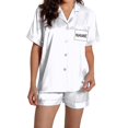 thumbnail image 1 of Conjunto de pijama para mujer Ropa de dormir de satén Lencería sexy Camiseta con cuello en V Pantalones cortos Ropa de noche, 1 of 5
