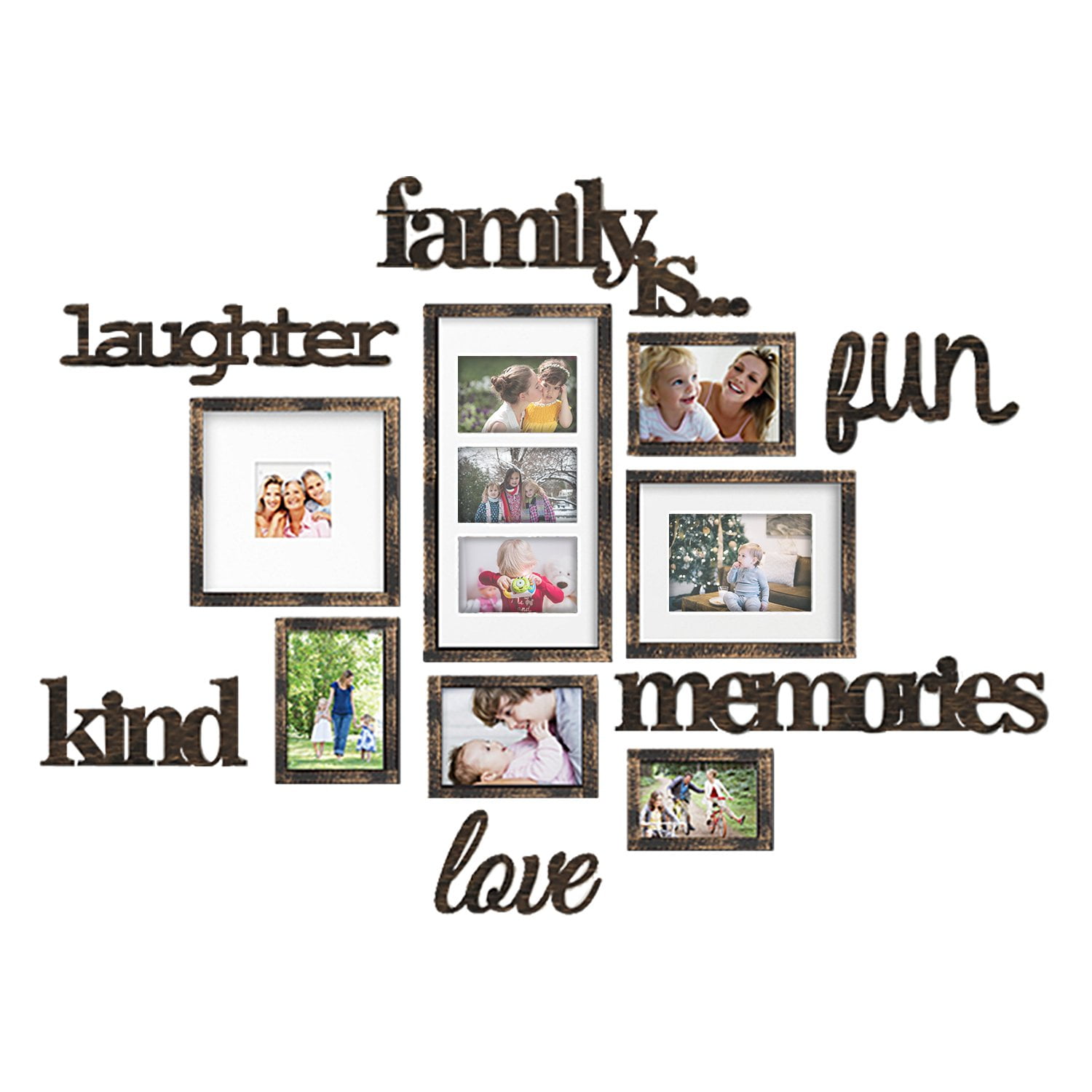 Photo Frame Picture Frame Family Set Made to Display Three 4x6 Photos