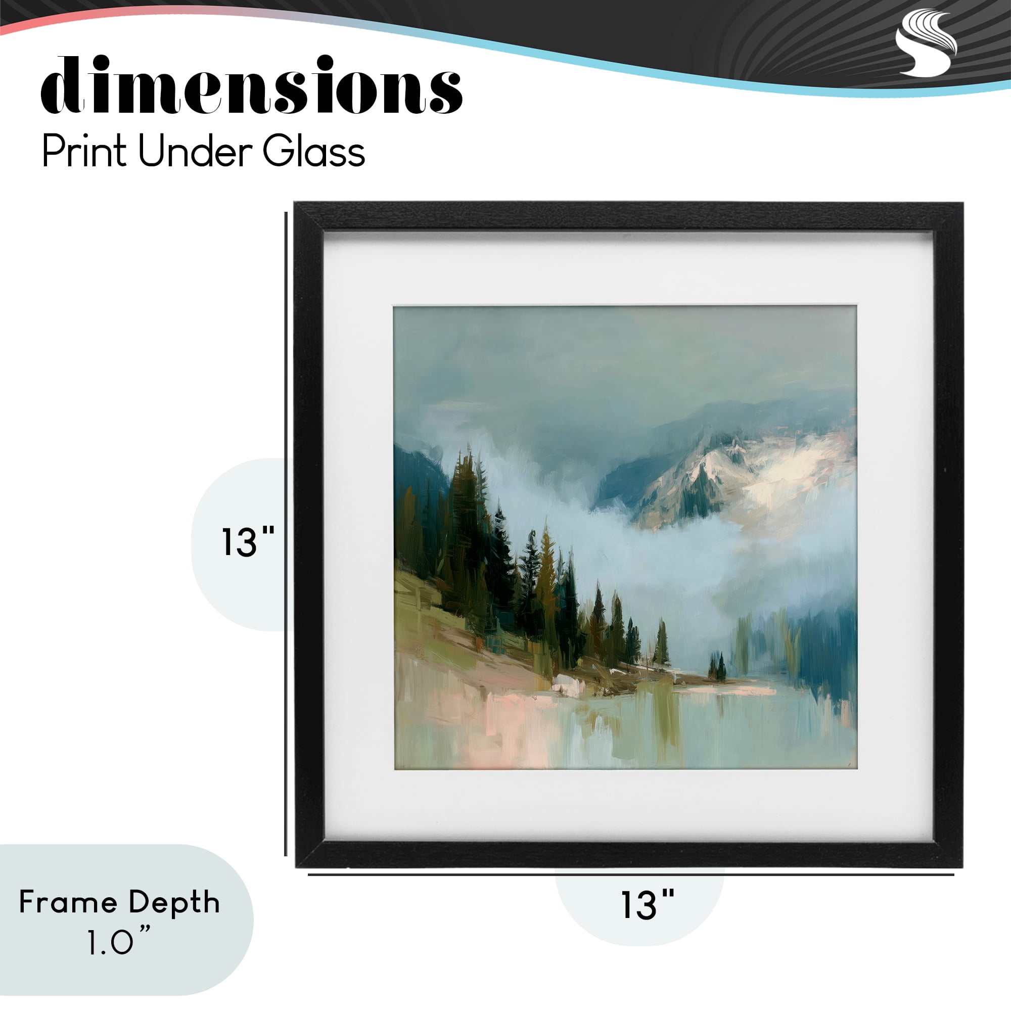 Stupell Industries Fog On The Mountains Black Framed Print Under Glass, design by Kim Curinga