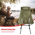 thumbnail image 3 of Camping Silla de camping plegable con respaldo alto y almohada extraíble Moon Chair (verde militar) Tmvgtek Deportes Acuáticos, 3 of 6