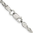 thumbnail image 3 of Primal Silver Sterling Silver 3.7 mm Polished and Diamond-cut Spiga Wheat Chain, 3 of 4