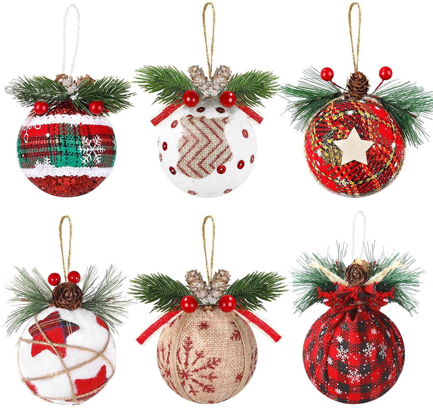 6pcs Colorful Christmas Tree Christmas Hanging Decoration Multi-colored Bells 