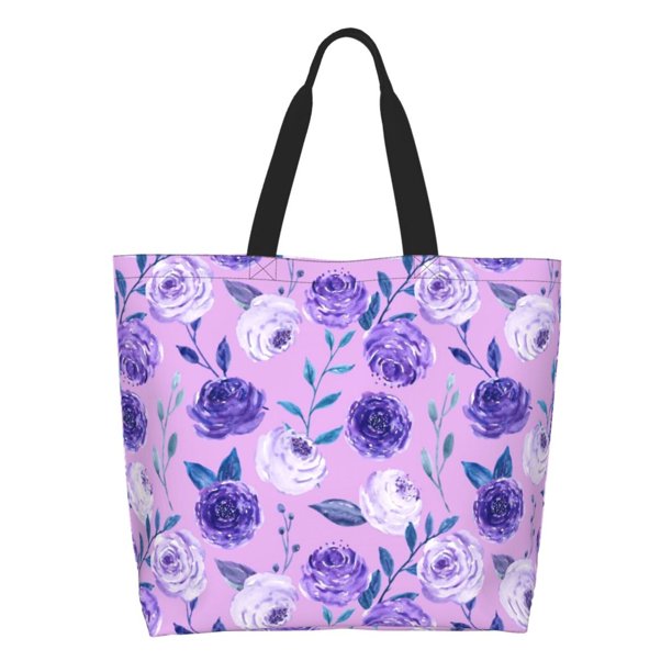 Easygdp Violet Bolsas Tote para Mujer, Bolsos de Hombro para Viaje, Bolsos de Mano de Gran Capacidad para Compras y Trabajo