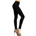 thumbnail image 2 of Women's Solid Color Basic Soft Comfy Elastic Waistband High Waist Leggings, 2 of 4